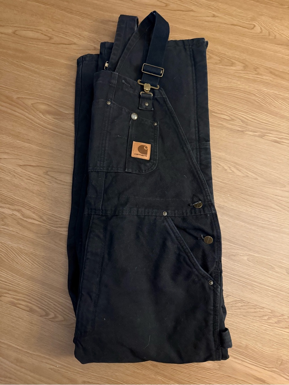 Carhartt R27 Black Cargo Bib Overalls